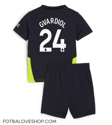 Manchester City Josko Gvardiol #24 Dětské Venkovní Dres 2024-25 Krátký Rukáv (+ trenýrky)